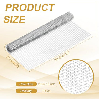 PATIKIL 2Pcs Sculpting Wire Mesh, 12" x 3ft Aluminum Wire Mesh Roll for Sculpting Modeling Arts Crafts Clay DIY Projects Model Train Scenery Jewelry Masks Home Decor Art, Silver - size: 12" x 3ft