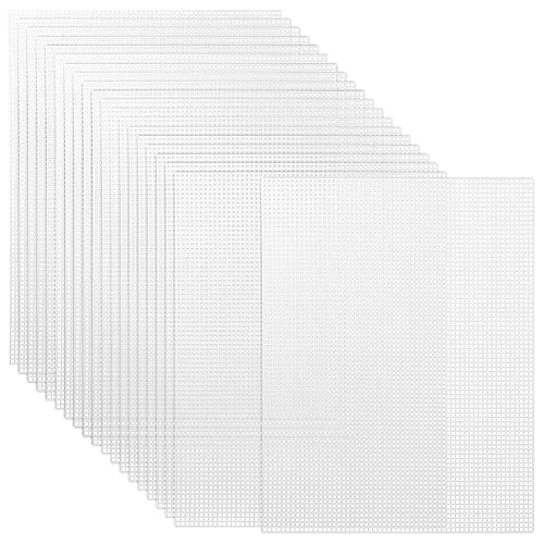 Pllieay 20 Pieces 7 Count Plastic Canvas Plastic Mesh Canvas Sheets | Eye Mesh for Embroidery, Acrylic Yarn Crafting, Knit and Crochet Projects(10.5 X 13.5 Inch) - color: 20Pcs