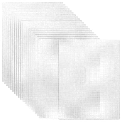 Pllieay 20 Pieces 7 Count Plastic Canvas Plastic Mesh Canvas Sheets | Eye Mesh for Embroidery, Acrylic Yarn Crafting, Knit and Crochet Projects(10.5 X 13.5 Inch) - color: 20Pcs