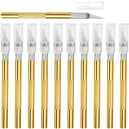 Mudder 15 Pack Exacto Knife Set, Craft Knives Hobby Knife, Gold - color: Gold