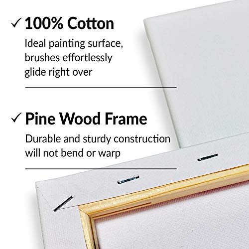 HIPPIE CRAFTER 10 Pack Stretched Canvases for Painting, 9x12 Blank Rectangle Canvas Boards, Ideal with Acrylic, Oil & Mixed Media Art, Small Art Canvases, Perfect Supplies for Bulk Projects - size: 9x12