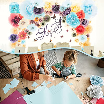 24 Sheets Blue Shimmer Cardstock 8.5 x 11 Metallic Paper | Goefun 80lb Card Stock Printer Paper for Invitations, Weddings, Parties, Showers - color: arctic blue