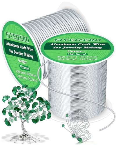 FIVEIZERO 18&9 Gauge Wire Aluminum Craft Wire,Sliver Jewelry Wire - size: 18+9 Gauge
