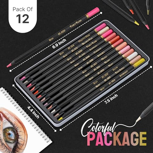 Black Widow Skin Tone Colored Pencils for Adult Coloring - style: Light Skin Tones