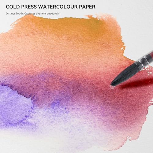 Watercolor Paper Refill-5.1 x 4.3 in, 2-Pack – 100% Cotton 140LB (300GSM) Acid-Free Cold Press Paper, 20 Sheets per Pad (40 Pages Total), for Painting, Sketching & Mixed Media - size: 5.1 x 4.3 in