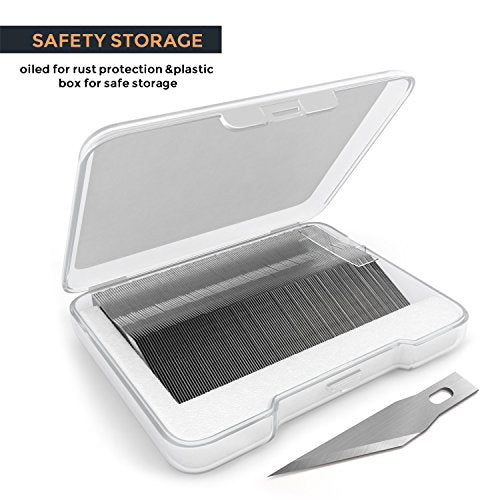 Nicpro 120 PCS #11 Hobby Blades Refill Set, SK-5 High Carbon Steel Utility Art Blades Replacement with Storage Case for Craft, Hobby, Scrapbooking,Cutting, Carving,Stencil - size: #11