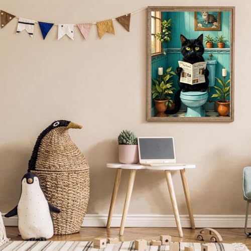 Arttoplus Black Cat Diamond Art Kits for Adult Beginner 12x16 inch - color: G9348-US