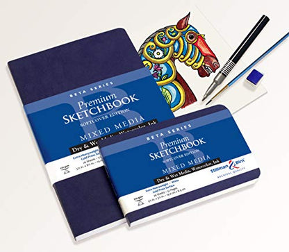 Stillman & Birn Beta Series Softcover Sketchbook, 8" x 10", 270 GSM (Extra Heavyweight), White Paper, Cold Press Surface - size: 8" x 10" 270 gsm (Extra Heavyweight)