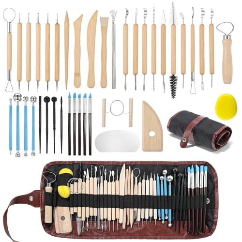 40 Pc Clay Sculpting Tool Set,Pottery Carving Tool Kit,Clay Modeling Tool