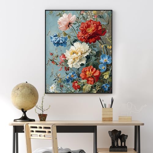 Yezavesu Flowers Paint by Numbers Kit for Adults Without Frame 16x20 in - color: YOPNF02