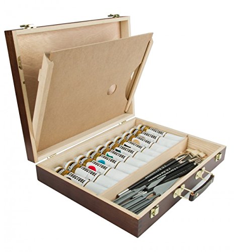 Creative Mark Capri 2 Deluxe Wood Artist Paint Box - Storage for Art Supplies, Paints, Mediums, Brushes, Compartment Storage, Lightweight, Travel - [Oil-Stained – Dark Walnut Finish] - color: Walnut