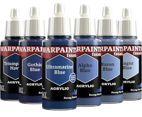 The Army Painter, Warpaints Fanatic Flexible Triad:Strong Pale Blues 6x18ml | Quality Acrylic Miniature Hobby Model Paint Set for Dnd & Warhammer 40K Figures - color: Flexible Triad: Strong Pale Blues
