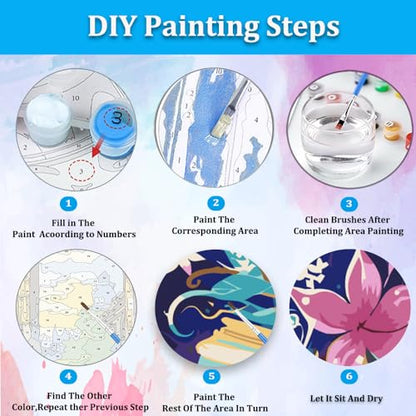 Artunion Framed Paint by Numbers Kit for Adults Beginners & Kids Ages 8-12,Mystical Book Flower Paint by Number with Frame,Flower Paint by Numbers Kit on Canvas 10 * 10 Inch Without Easel - color: ZXT-333-F