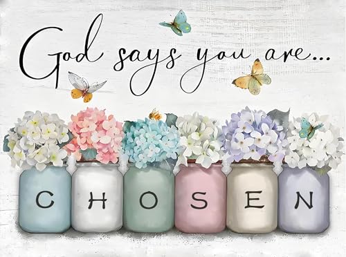 Shouruihua Diamond Painting Kits for Adults, Inspirational Diamond Art Kit | Chosen, Bible Verse, Gem Art, Diamond Dotz Kits, Diamond Dots, Full Round Drill Diamond Painting Kits Beginner, 15.7x11.8 in - color: God Says You Are Chosen