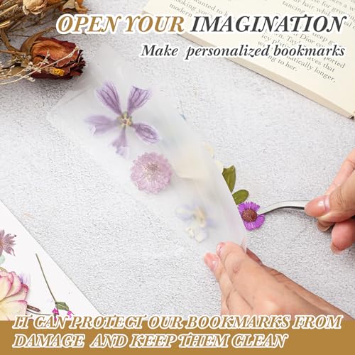 Fuyoooo 376 Pcs Pressed Flower Bookmark Kit,Purple,2 x 6 Inch - color: Purple, size: 2 x 6 Inch