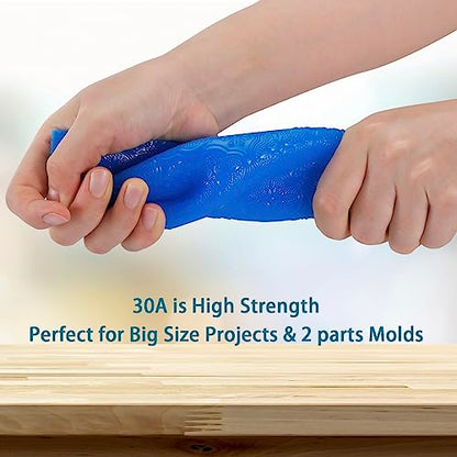 Silicone Mold Making Kit 30A 4.4 lbs Translucent, High Strength Liquid Silicone Rubber for Molds Making,1:1 by Volume Ideal for Casting Resin/Silicon/Soap/Concrete Molds | 1A:1B Mixing 3h Quick Cure Heat Resistant 446F Silicone Ideal for Casting Resin/Sil