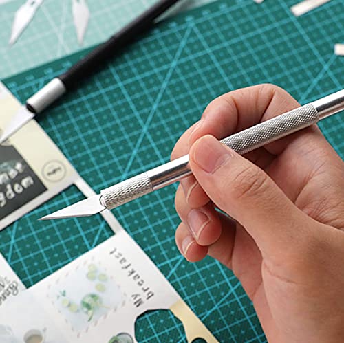Self Healing Sewing Mat, Exacto Knife Precision Carving Craft Hobby Knife Kit for DIY Art Work Cutting, Hobby, Stencil, Scrapbooking-A4(9"x12") - color: Green