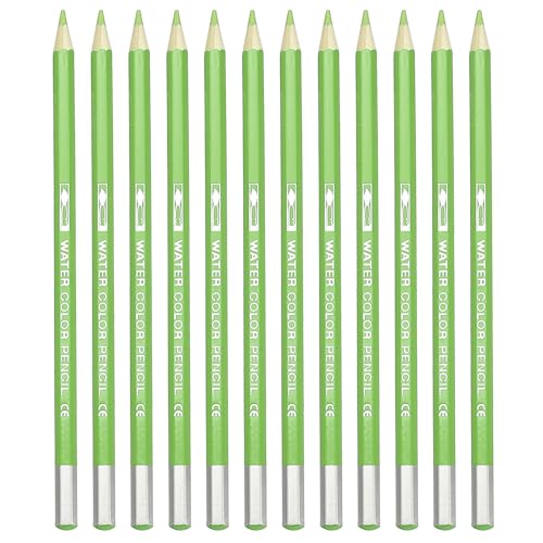 PATIKIL Watercolor Pencil, 12Pcs Water Soluble Pencils for Blending, Coloring, Sketch Drawing, Painting, Green Yellow - color: Green Yellow