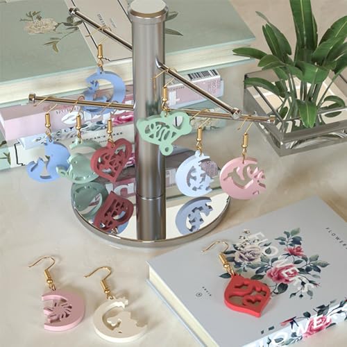 4Pcs Earring Resin Silicone Molds with 40 Earring Hooks, Epoxy Resin Jewelry Molds Silicone Set for Casting Irregular Shape Mold for Earrings Pendant Necklace Bracelet Keychain (4 Pcs-Large) - size: 4 Pcs-Large