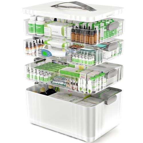 ARSTPEOE 4-Tier Medicine Organizer - Portable Medicine Cabinet with Handle - size: Extra Large 4 Tier