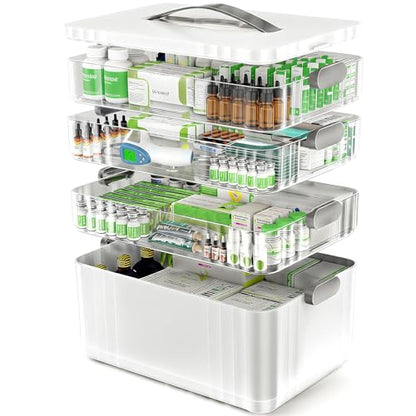 ARSTPEOE 4-Tier Medicine Organizer - Portable Medicine Cabinet with Handle - size: Extra Large 4 Tier
