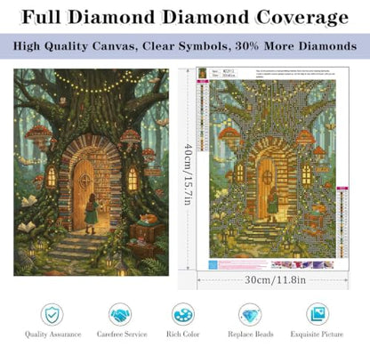 HHMATITS Tree Diamond Art Kits for Adults, Diamond Painting Kits 12×16IN - color: Tree-1