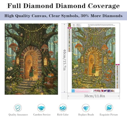 HHMATITS Tree Diamond Art Kits for Adults, Diamond Painting Kits 12×16IN - color: Tree-1