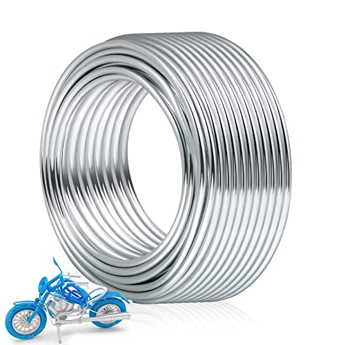 3mm Craft Wire for Sculpting, 52 Ft Aluminum Bendable Thick Metal for Bonsai Trees, Floral Armature, Weaving, Wrapping, Clay Models, Dolls, DIY Jewelry Making (9 Gauge Thickness) - color: silver, size: 3 mm