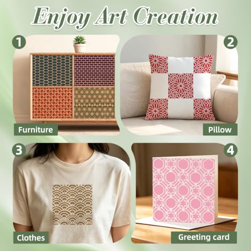 Texture Stencils for Crafts Reusable 16Pcs Stencils(5.9-Inch) - color: Texture 10
