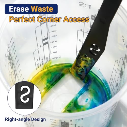12 Pack 19oz 570ml Clear Plastic Paint Mixing Cups with 12 Stir Sticks - Disposable Graduated Measuring Cups for Paint, Resin & Epoxy with ML Scale & 3-Column Ratios (1:1-7:1) for DIY Crafts - size: 19oz / 570ml