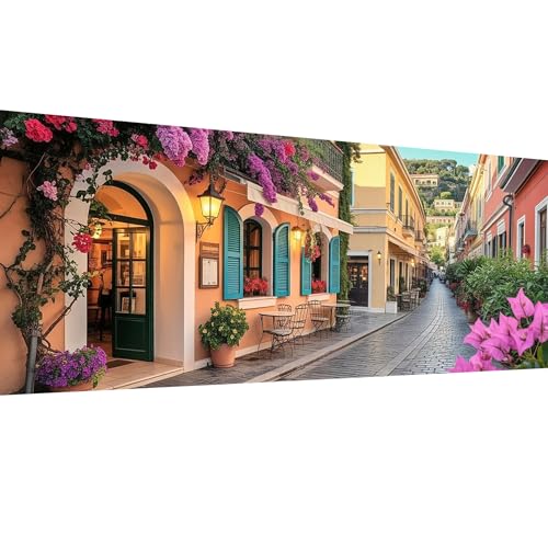SKRYUIE 5D Large Diamond Painting Kits Street - DIY Diamond Art Kits for Adults Scenery, Full Round Drill - Crystal Embroidery Cross Stitch - Craft for Wall & Office Decor - 12x30 inch / 30x80 cm B1 - color: colorful-8