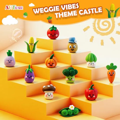 ARTPAR Air Dry Clay Kit for Kids - 12 Vegetable Modeling Magic Clay Set - color: Yellow Vegetable Kit