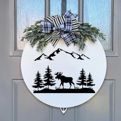 Forest Animal Stencils Bear Deer Wood Burning Stencils 6" | Reusable Wildlife Mountain Pine Tree Stencil for Painting on Wood Wall Fabrics DIY Crafts - style: Forest Animal