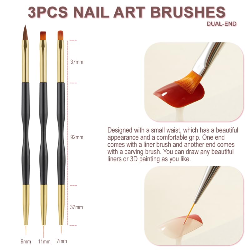 29Pcs Nail Art Brushes Tools Set Dotting Tools for Gel Polish - color: Multicolor (29Pcs)