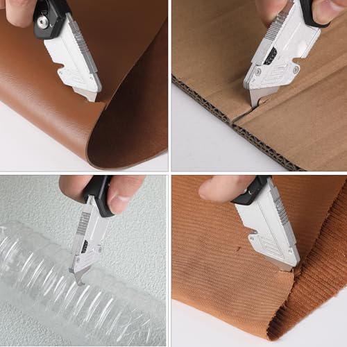 Bates- Utility Knife Blades with Hook Edge, 60 Pack, Carbon Steel, Silver, Replacement Blades for Box Cutter, Utility Knife Refills - color: Silver With Hook Edge, size: 60 Pack