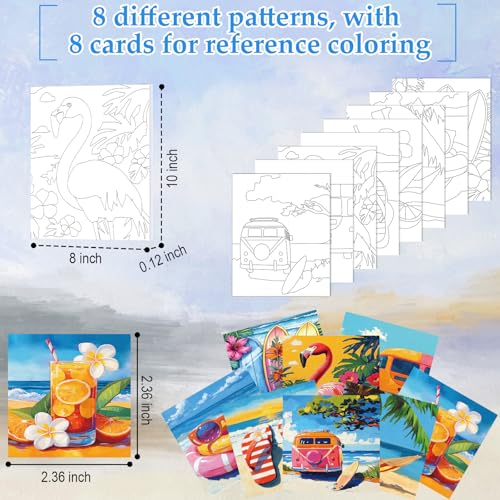 Cholemy 36 Pcs Paint and Sip Kit Gift for Adults 8''x10'',Hawaii | Pre Drawn Canvas, Painting DIY Afro Acrylic Painting Kit, Wood Easel Brushes, Date Night Bulk, Summer Halloween Party - style: Hawaii