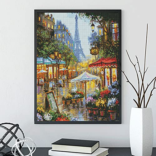 LANDFAIR Diamond Painting Kits - 15x20 inch Round Full Drill Flower Shop de Paris Diamond Art Kits for Adults - color: Flower Shop de Paris