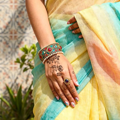 10 Sheets Temporary Tattoos Stencils, Reusable Hand Henna Tattoo Template - color: Deep Black