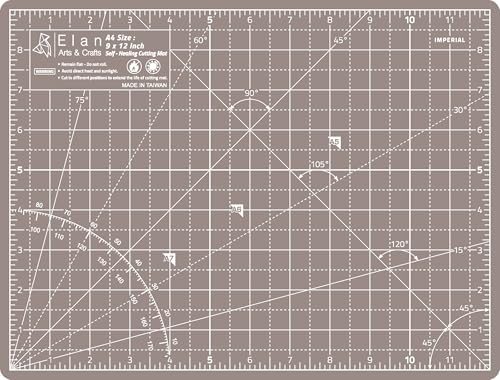 Elan Cutting Mat A4 Black & Taupe, Self Healing Cutting Mat 9x12 Inch, 5-Ply Craft Board Black, Hobby Board for Crafts 9x12 Inch - style: 12 x 9"