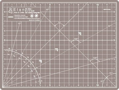 Elan Cutting Mat A4 Black & Taupe, Self Healing Cutting Mat 9x12 Inch, 5-Ply Craft Board Black, Hobby Board for Crafts 9x12 Inch - style: 12 x 9"