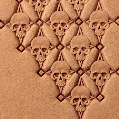 DandS ltd Skull Leather Stamp Tool, Professional Steel Craft Tool for Leatherworking, Embossing, Carving & Stamping Leather Projects, Belts Wallets & DIY Projects Compatible with Mallet #399 - color: Skull 0.47 x 0.27"