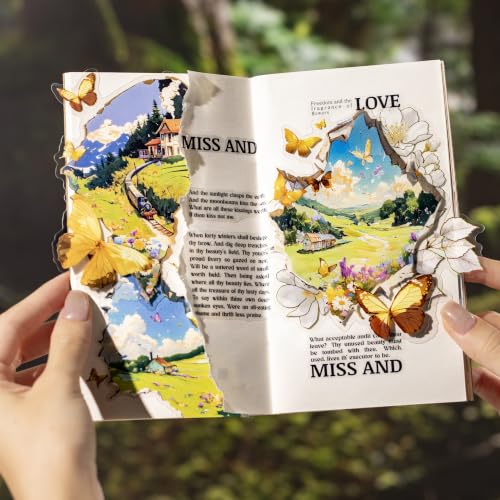 60 Pcs Large PET Stickers with Butterfly Art for Scrapbooking - color: Fantasy Butterfly Portals