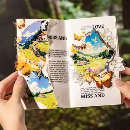 60 Pcs Large PET Stickers with Butterfly Art for Scrapbooking - color: Fantasy Butterfly Portals