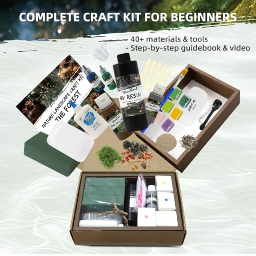 Microland Calming Craft Kits for Adults DIY Zen Forest Landscape Resin Craft Kit Fun Creative Crafting Set for Teens Women Relaxing Adult Activities on Ladies Night Crafty Artist Gift for Mom Birthday