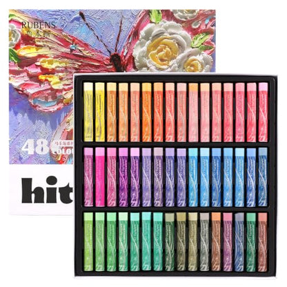 rubens 48 Macaron Colors Soft Oil Pastels, Creamy & Easy Blending - color: 48 Macaron Colors