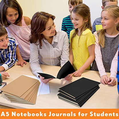 Mimorou 100 Pcs A5 Journals Notebooks Bulk,Brown,Lined - color: Black, Brown, style: Lined