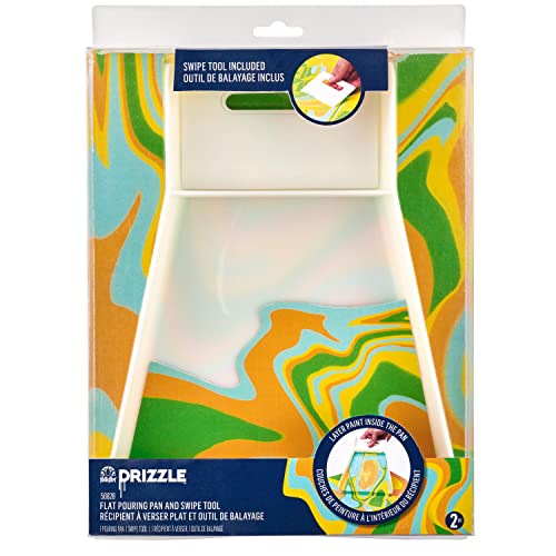 FolkArt Drizzle Flat Pouring Pan and Swipe Set, Durable Tools Perfect for DIY Paint Pouring Arts and Crafts Projects, 50828 - style: Pan and Swipe Set