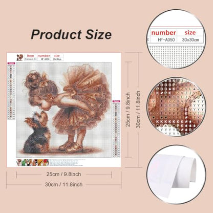 hill froeistung 5D Colorful Dog Diamond Art Painting Kits for Adults | Westie Diamond Art for Beginners, DIY Full Drill Animals Diamond Art Painting(12X12 inch) - color: HF-A050