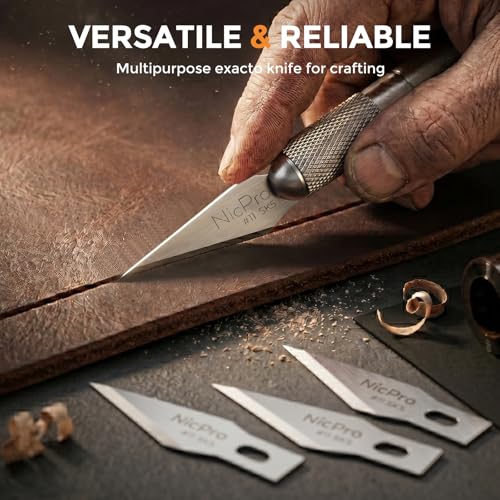 Nicpro 120 PCS #11 Hobby Blades Refill Set, SK-5 High Carbon Steel Utility Art Blades Replacement with Storage Case for Craft, Hobby, Scrapbooking,Cutting, Carving,Stencil - size: #11