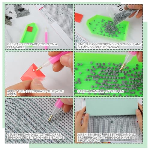 Yeaqee 4 Pcs Diamond Art Kits for Adults Gem Painting Kit DIY Jewel Diamond Art for Beginners Aesthetic Room Crafts Cute Painting Pictures 5d Craft Wall Decor for Home 10 x 11.8''(Plant) - style: Plant